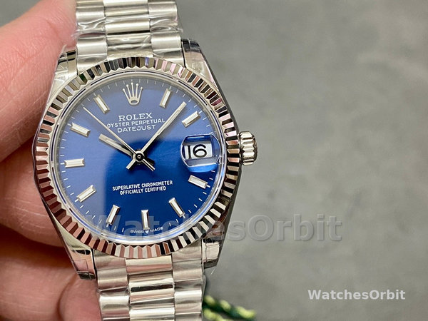 Rolex Datejust 31 Fluted Bezel Blue Dial m278274 Women's Watch