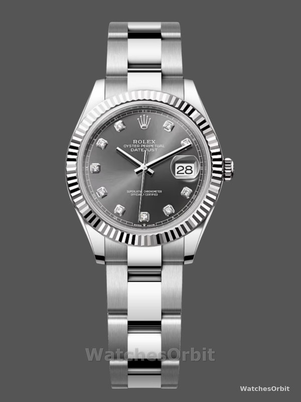 Rolex Datejust 31 Grey Diamond Dial Fluted Bezel 278274 Women's Watch