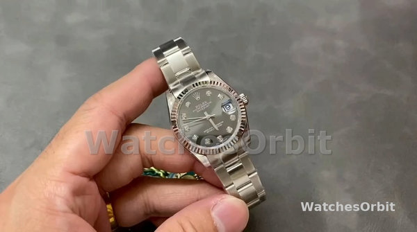 Rolex Datejust 31 Grey Diamond Dial Fluted Bezel 278274 Women's Watch