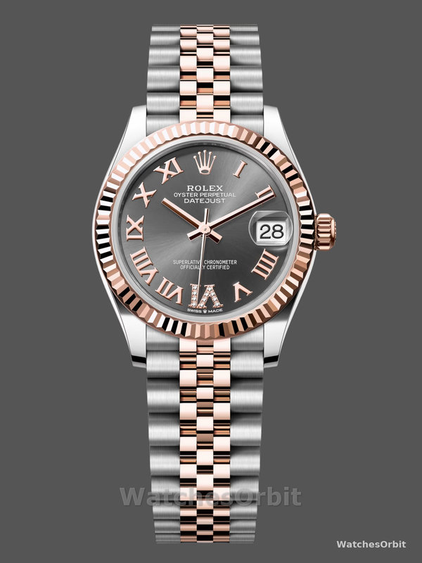 Rolex Datejust 31 Slate Grey Dial Diamond VI 278271 0030 Women's Watch
