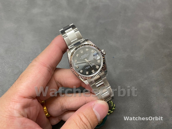 Rolex Datejust 31 Stainless Steel and White Gold Grey Dial M278274 Women's Watch