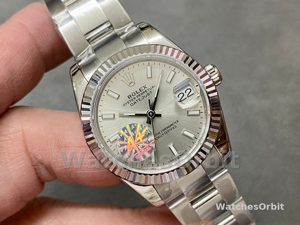 Rolex Datejust 31 Stainless Steel and White Gold Silver Dial M278274 0011 Women's Watch