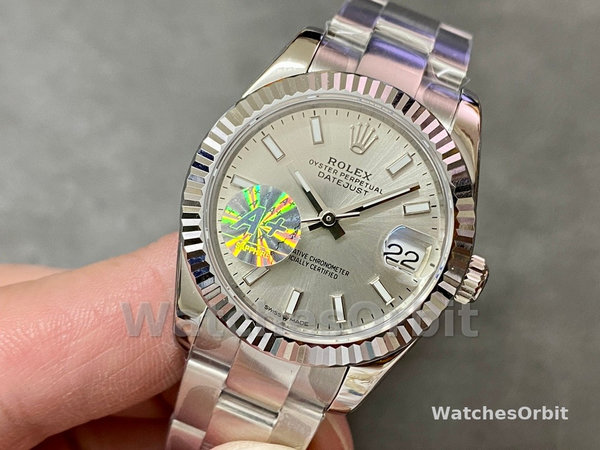Rolex Datejust 31 Stainless Steel and White Gold Silver Dial M278274 0011 Women's Watch