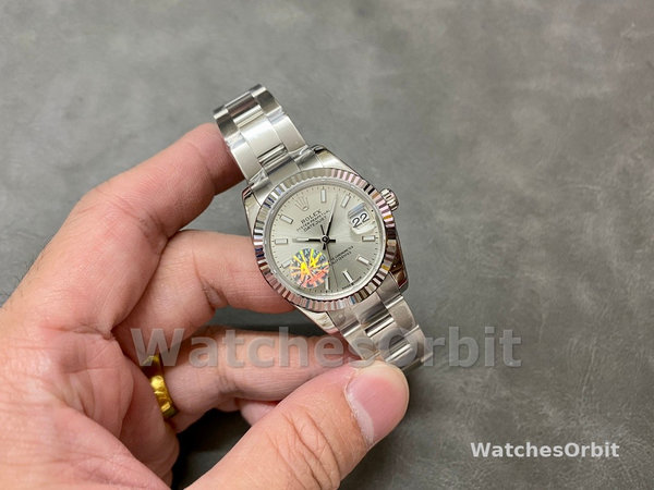 Rolex Datejust 31 Stainless Steel and White Gold Silver Dial M278274 0011 Women's Watch