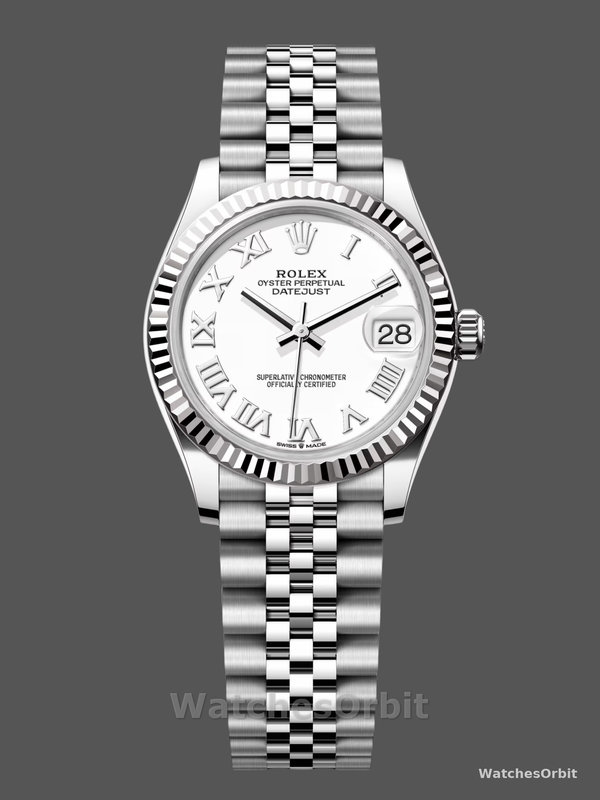 Rolex Datejust 31 White Roman Dial Fluted Bezel Jubilee 278274 0010 Ladies Watch