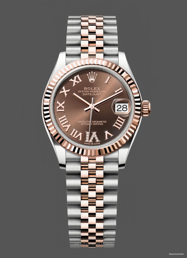 Rolex Datejust 31mm Rose Gold 278271 0004 Chocolate Roman VI Jubilee
