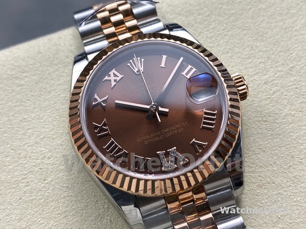 Rolex Datejust 31mm Rose Gold 278271 0004 Chocolate Roman VI Jubilee