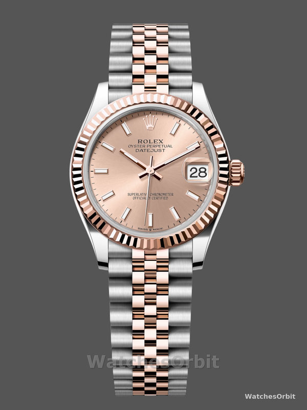 Rolex Datejust 31mm Stainless Steel and Rose Gold m278271 0010 Rose Index Jubilee ladies watch