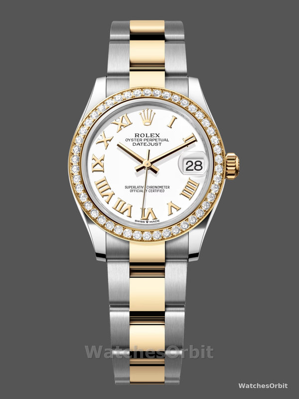 Rolex Datejust 31mm Stainless Steel and Yellow Gold 278383rbr 0001 White Roman Oyster