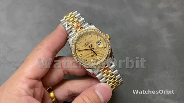 Rolex Datejust 36 Golden Palm Motif 126283RBR 0023 Dial Jubilee Bracelet Watch