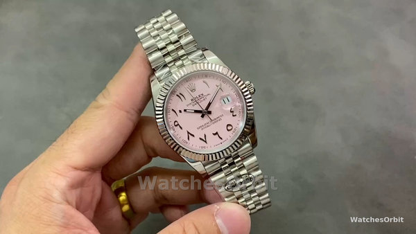 Rolex Datejust Middle Eastern Digital Pink Dial Fluted Bezel M126234