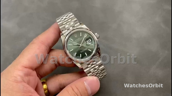 Rolex Datejust 36 Stainless Steel Mint Green Dial Jubilee M126200-0023