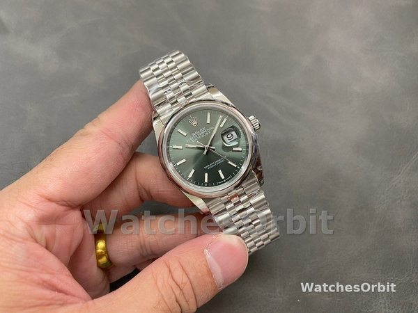 Rolex Datejust 36 Stainless Steel Mint Green Dial Jubilee M126200-0023