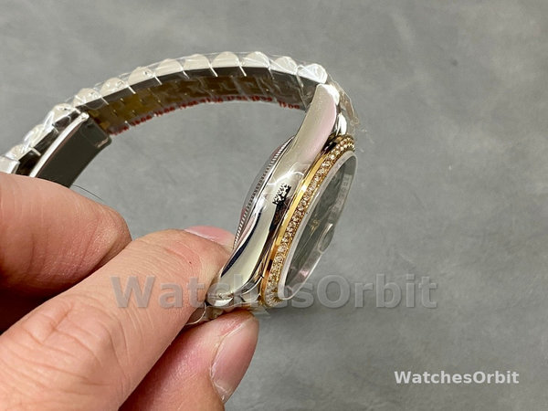 Rolex Datejust 36 Yellow Gold & Diamonds Olive Green Diamond Pave Roman Dial m126283rbr 0011