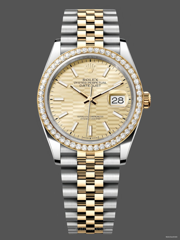Rolex Datejust 36mm Stainless Steel and Yellow Gold 126283RBR Champagne Index Jubilee