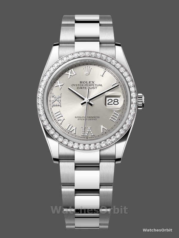 Rolex Datejust 36mm Stainless Steel m126284rbr 0022 Silver Roman VI IX Oyster