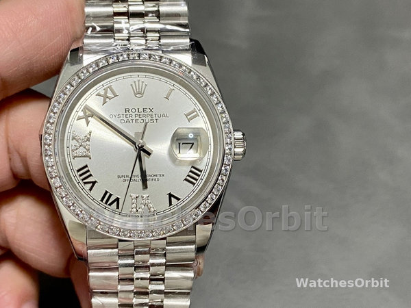 Rolex Datejust 36mm Stainless Steel White Roman Jubilee m126284rbr 0017