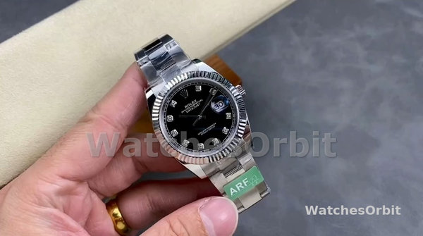 Rolex Datejust 41 Fluted Bezel Black Diamond Dial m126334 0011 Mens Replica Watch