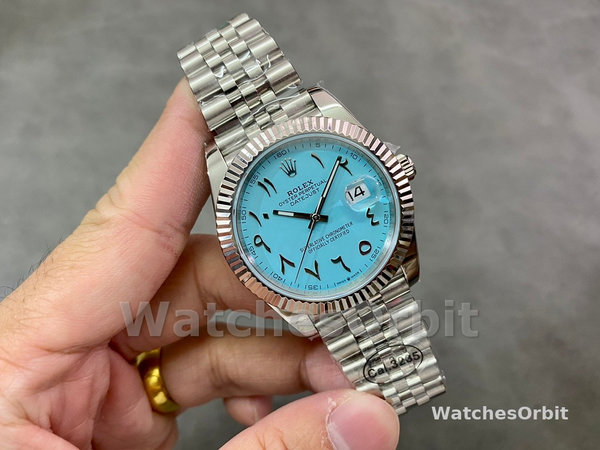 Rolex Datejust 41 Ice Blue Dial with Fluted Bezel 126334 Men's Watch