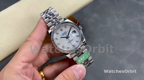Rolex Datejust 41 Steel White Gold MOP Diamond Dial 126334 Men's Watch