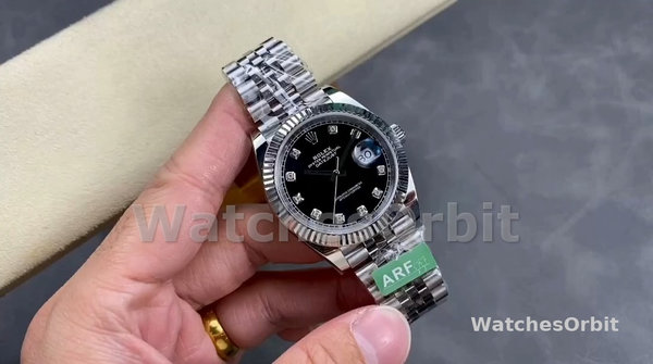 Rolex Datejust 41mm Black Diamond Dial White Rolesor Case m126334 0012 Men's Watch