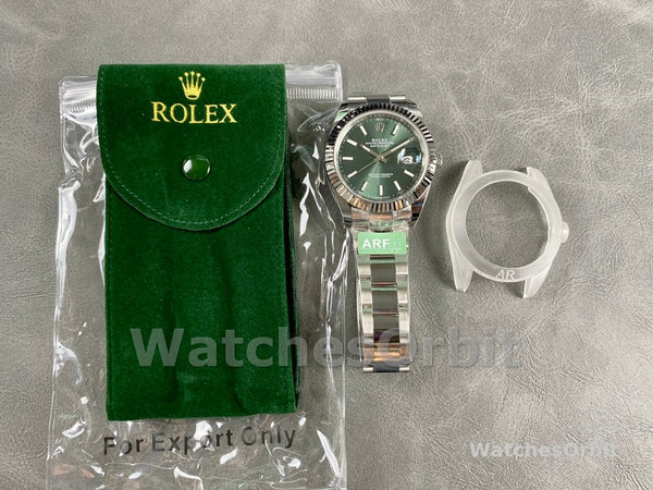 Rolex Datejust 41mm Fluted Bezel Green Dial m126334 0027 Mens Replica Watch