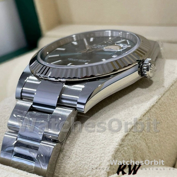 Rolex Datejust 41mm Fluted Bezel Green Dial m126334 0027 Mens Replica Watch