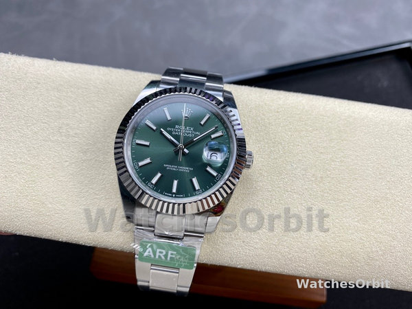 Rolex Datejust 41mm Fluted Bezel Green Dial m126334 0027 Mens Replica Watch