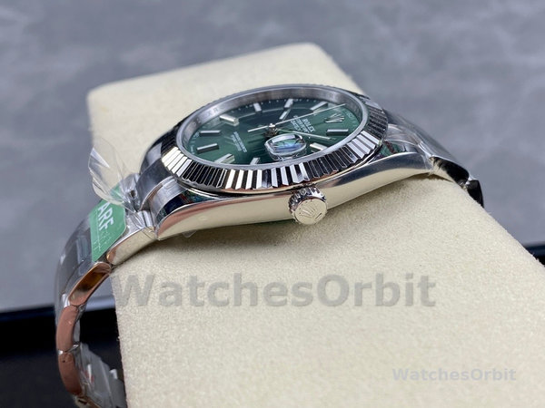 Rolex Datejust 41mm Fluted Bezel Green Dial m126334 0027 Mens Replica Watch