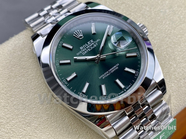 Rolex DateJust 41mm m126300 0020 Oystersteel Jubilee Mint Green Dial
