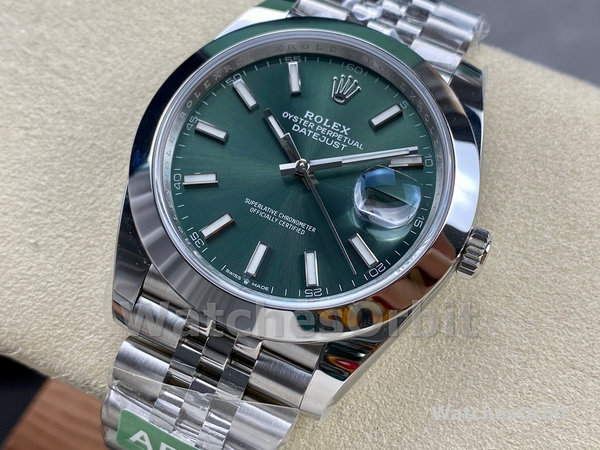 Rolex DateJust 41mm m126300 0020 Oystersteel Jubilee Mint Green Dial