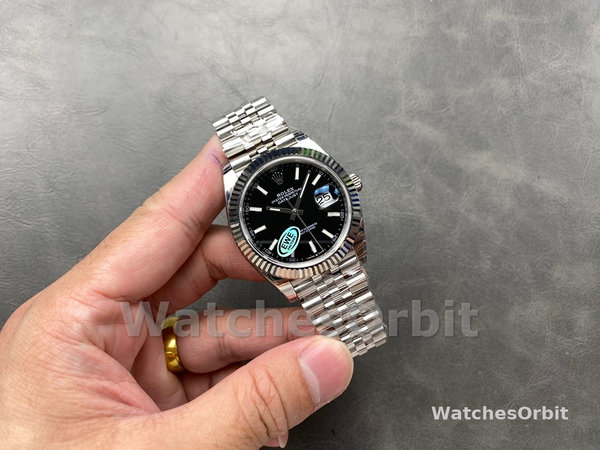 Rolex Datejust 41mm Stainless Steel 126334 0018 Black Index Jubilee