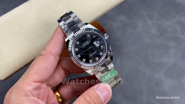 Rolex Datejust m126334 0005 Fluted Bezel Dark Rhodium Grey Dial 41MM Mens Replica Watch