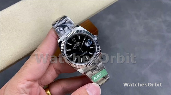Rolex Datejust m126334 0017 Fluted Bezel Black Dial 41MM Mens Replica Watch