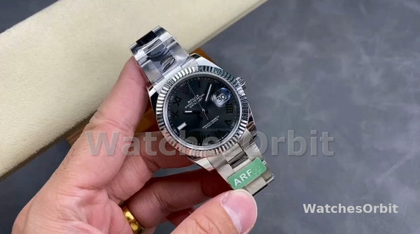 Rolex Datejust m126334 0021 Fluted Bezel Grey Wimbledon Dial 41MM Mens Replica Watch