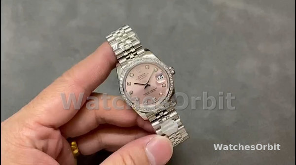 Rolex Datejust Steel White Gold Pink Dial m279384rbr 0003 28mm Lady Replica Watch