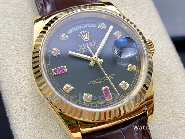 Rolex Day Date 118138 0020 Yellow Gold Diamond Ruby 36 mm
