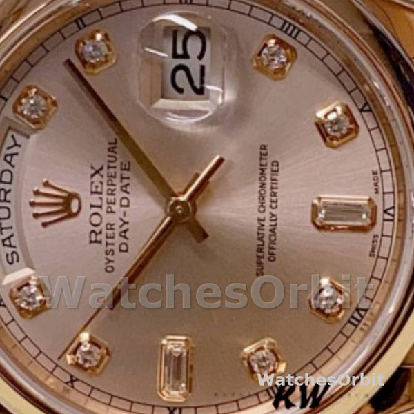 Rolex Day-Date 118205 Pink Diamond Dial 36mm Unisex Replica Watch