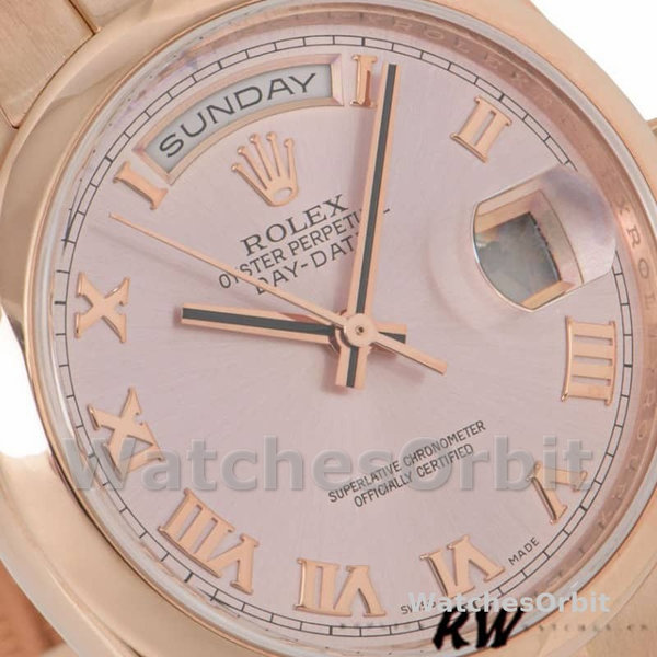 Rolex Day-Date 118205 Rose Gold Pink dial 36mm Unisex Replica Watch