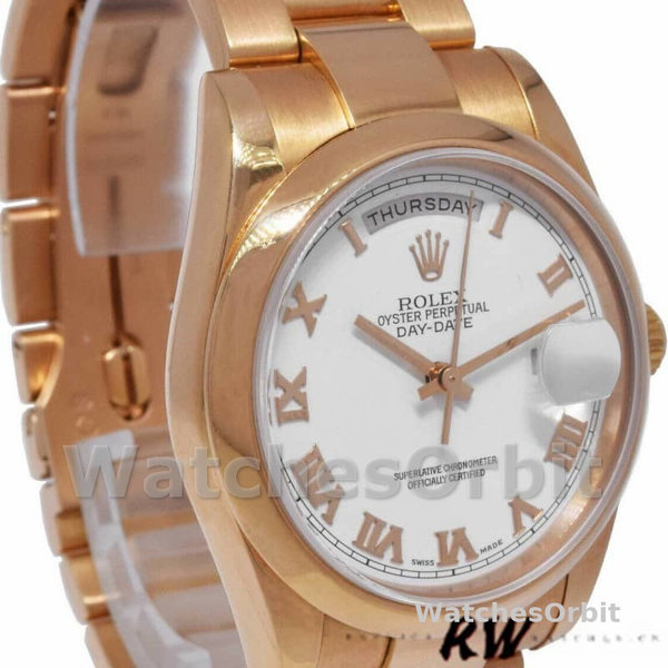 Rolex Day-Date 118205 White Roman Numeral Dial 36mm Unisex Replica Watch