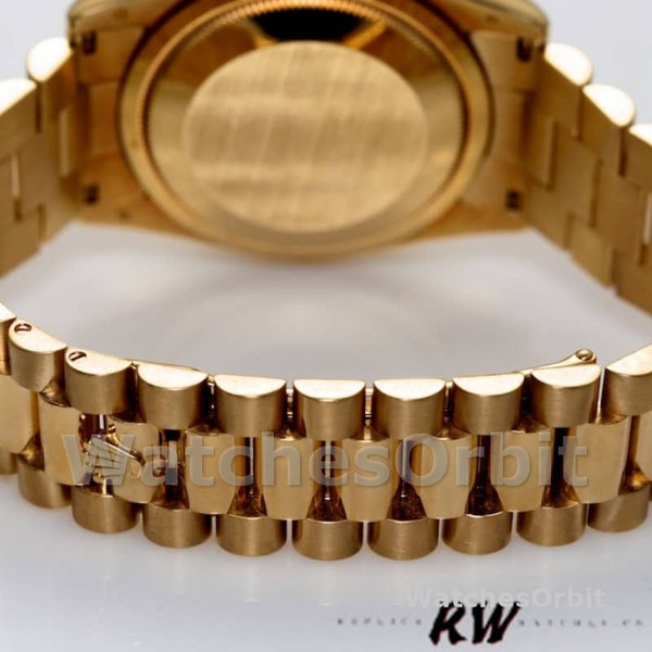 Rolex Day-Date 118208 Arabic Numeral Wave Champagne Dial 36mm Unisex Replica Watch