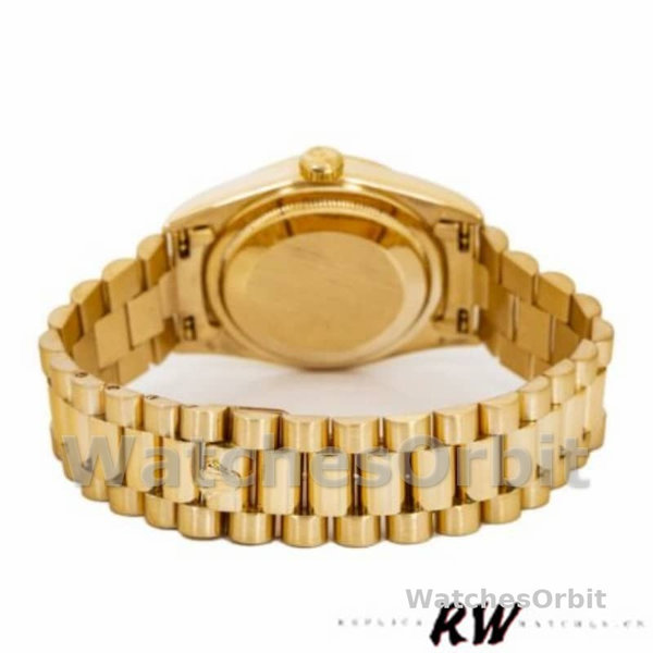 Rolex Day-Date 118208 champagne dial Arabic Numeral Hour Markers yellow gold 36mm Unisex Replica Watch