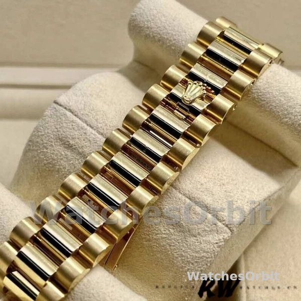 Rolex Day-Date 118208 Yellow Gold Blue Diamond Dial 36mm Unisex Replica Watch