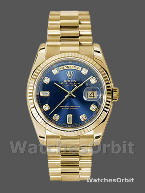 Rolex Day-Date 118238 Blue Diamond Dial Unisex Replica Watch