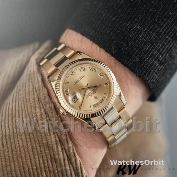 Rolex Day-Date 118238 Champagne Dial Yellow gold 36mm Unisex Replica Watch