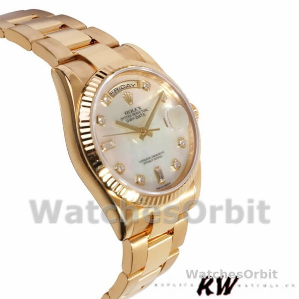 Rolex Day-Date 118238 MOP White Dial 36mm Unisex Replica Watch