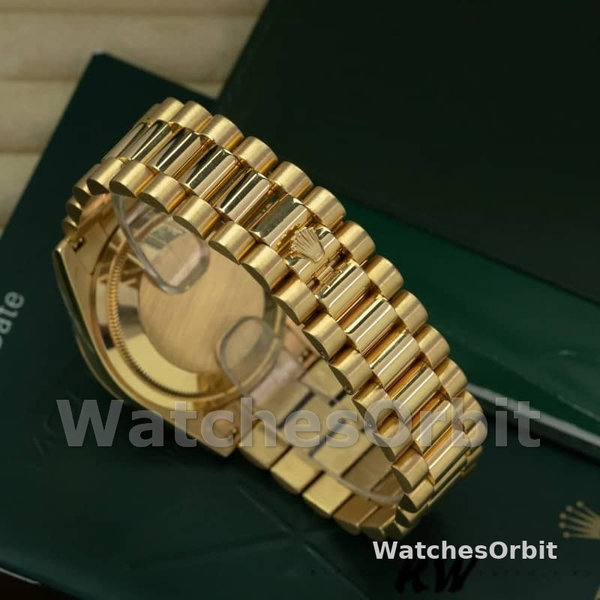 Rolex Day-Date 118238 Yellow Gold Fluted Bezel Green Dial 36mm Unisex Replica Watch