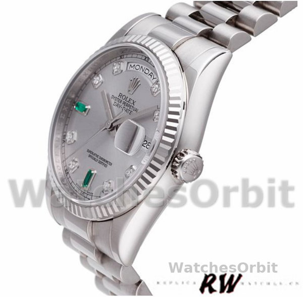 Rolex Day-Date 118239 Rhodium grey Dial 36mm Unisex Replica Watch