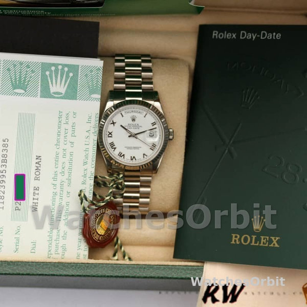 Rolex Day-Date 118239 Roman Numeral White Dial 36mm Unisex Replica Watch