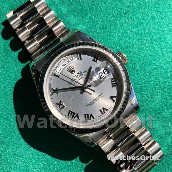Rolex Day-Date 118239 Silver Roman Numeral 36mm Unisex Replica Watch